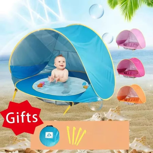 Baby Beach Tent Waterproof Sun Shelter Uv-Protecting Sunshelter with Pool Kid Outdoor Camping Sunshade Beach Sunshelter UPF 50+