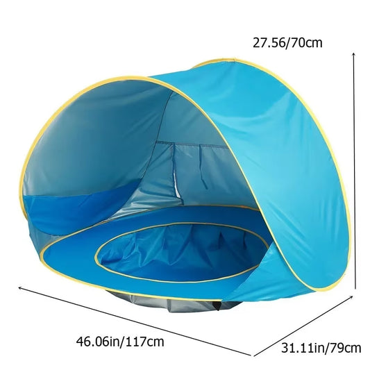 Baby Beach Tent Waterproof Sun Shelter Uv-Protecting Sunshelter with Pool Kid Outdoor Camping Sunshade Beach Sunshelter UPF 50+