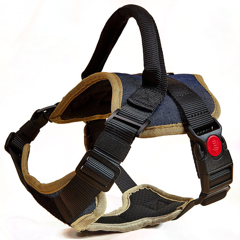 Black no-pull padded reflective dog harness