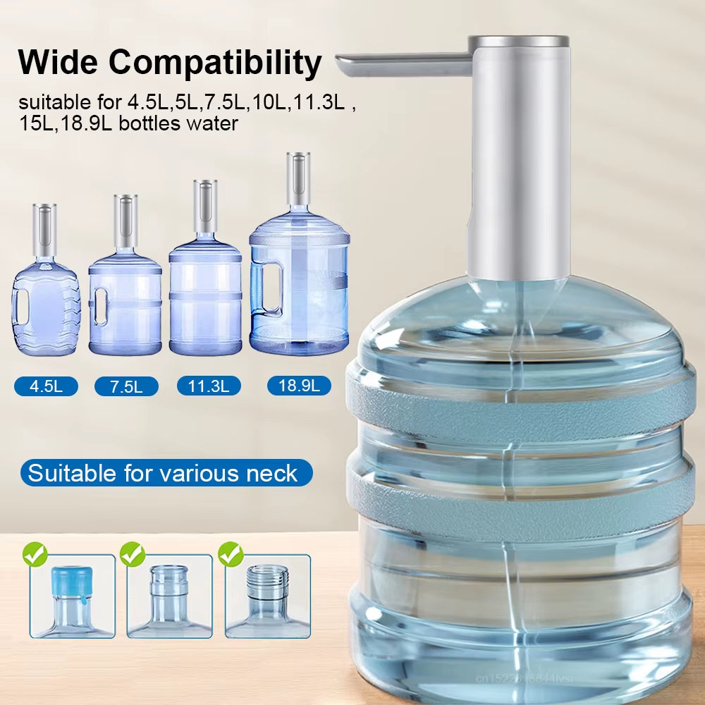 Electric Water Gallon Bottle Pump Automatic Folding Water Dispenser Pump 19 Liters Rechargeable Foldable Desk Water Bottle Pump