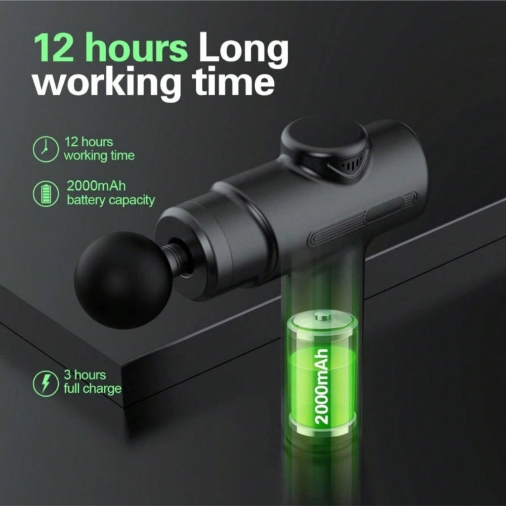 Percussion Massage Gun full recovery kit with interchangeable heads