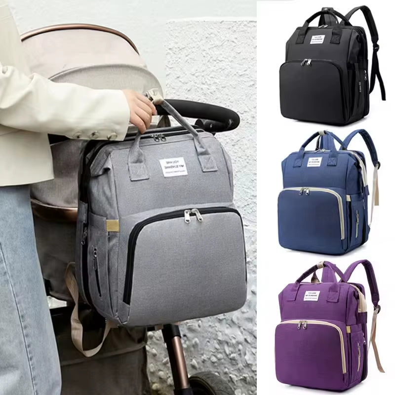 Folding Mommy Diaper Bags Baby Bed Fashion Women'S Bag Maternity Nappy Diaper Bags Travel Milk Bottle Backpack Nursing Bags