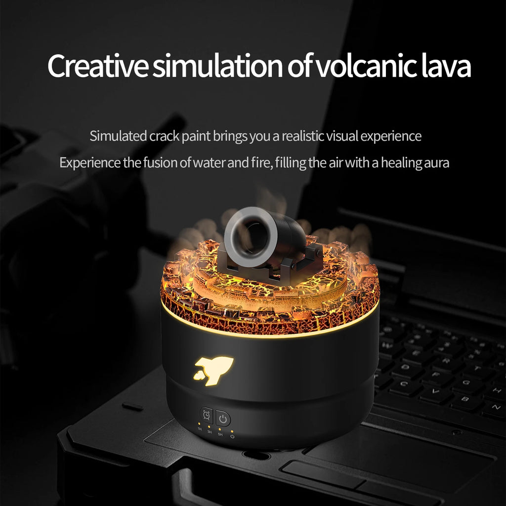 Volcanic Crack Light Cannons Humidifier Essential Oil Diffuser with Timer Cannon Blast Aroma Humidifier Aromatherapy Diffuser