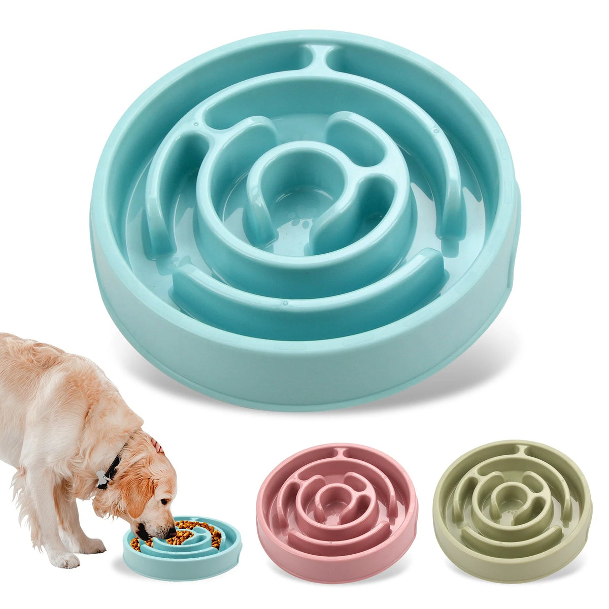 Slow feeder bowl color options