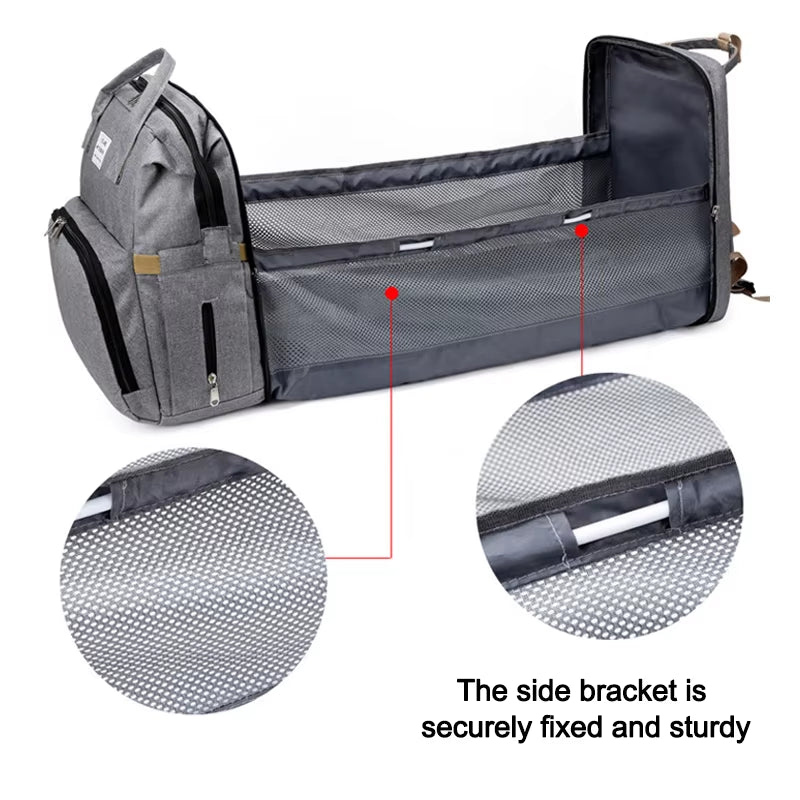 Folding Mommy Diaper Bags Baby Bed Fashion Women'S Bag Maternity Nappy Diaper Bags Travel Milk Bottle Backpack Nursing Bags