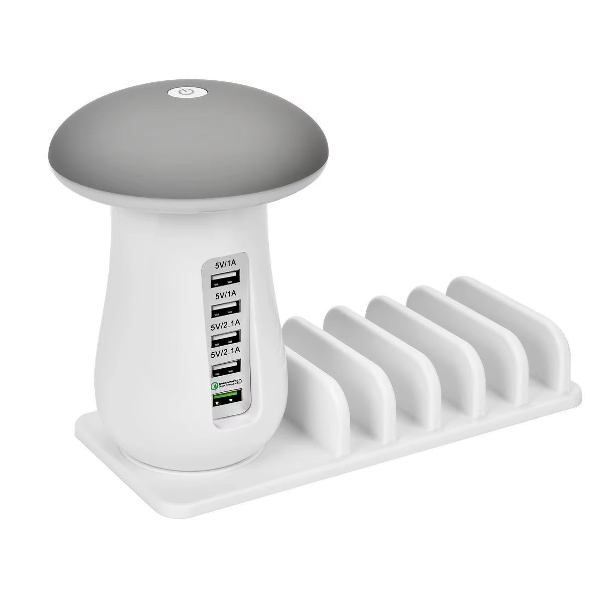 5 Multi Port USB Charging 5 Ports Station Desktop Phone Charger Mushroom Night Lamp Dock for Iphone Tablet