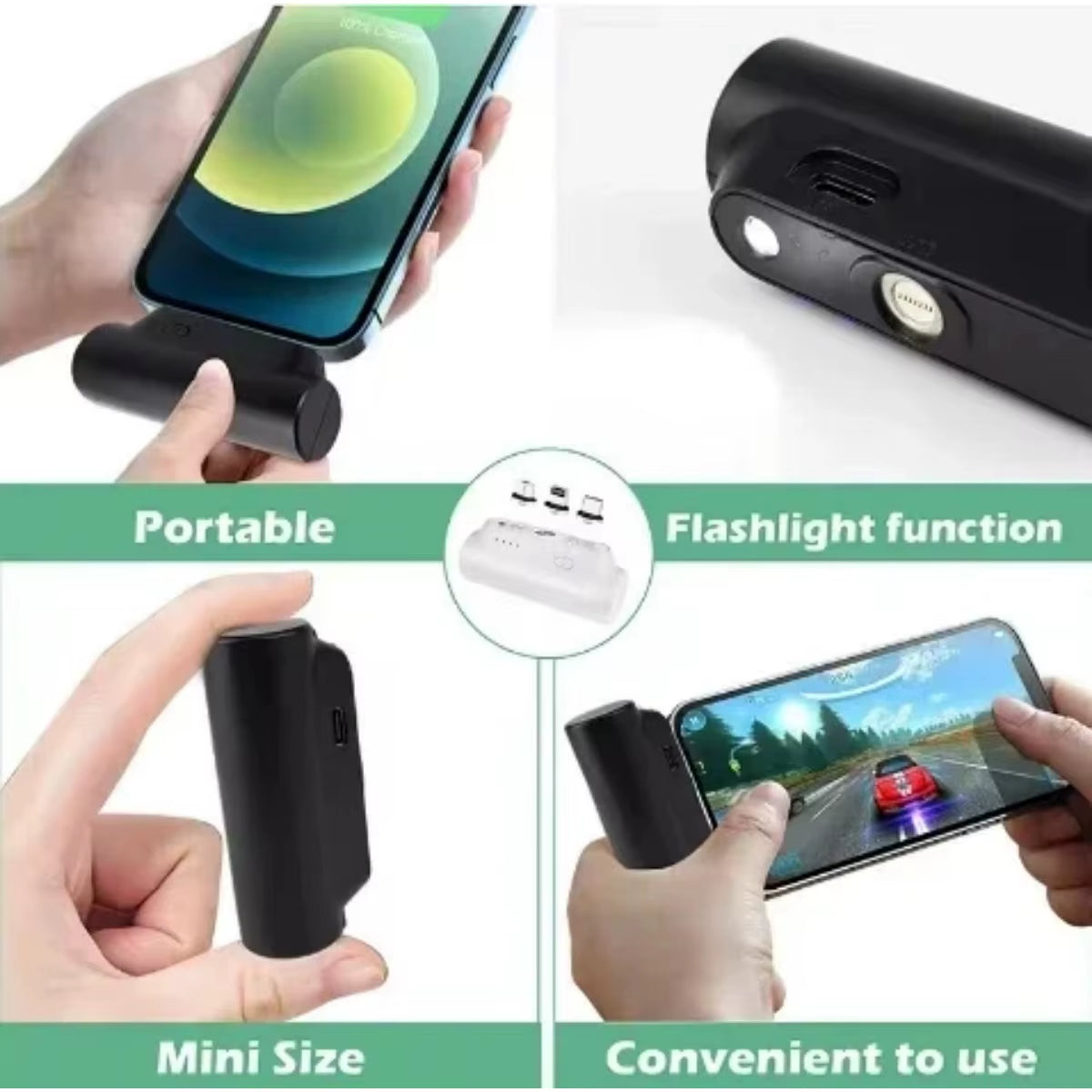 New 5000Mah Mini Magnetic Capsule Power Bank Emergency Charger Backup External Battery Suitable for Type-C Xiaomi Iphone Samsung